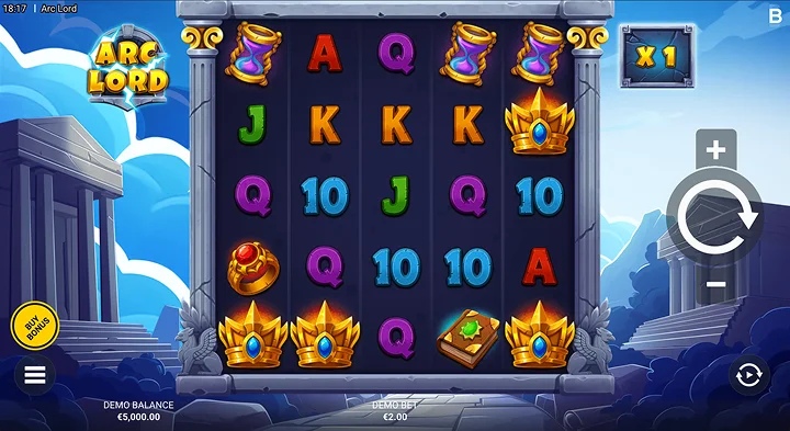 Das eigentliche Spiel auf dem 5x5-Raster in Arc Lord